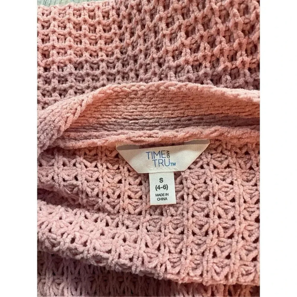time and tru open front cardigan pink knit Size S - Picture 6 of 7